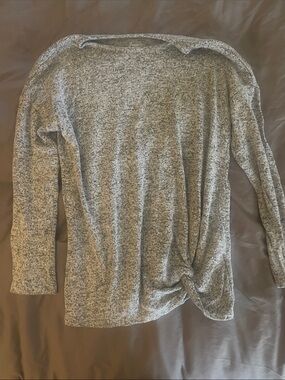 wonder nation Heather Gray Twist-Knot Girls Sweater